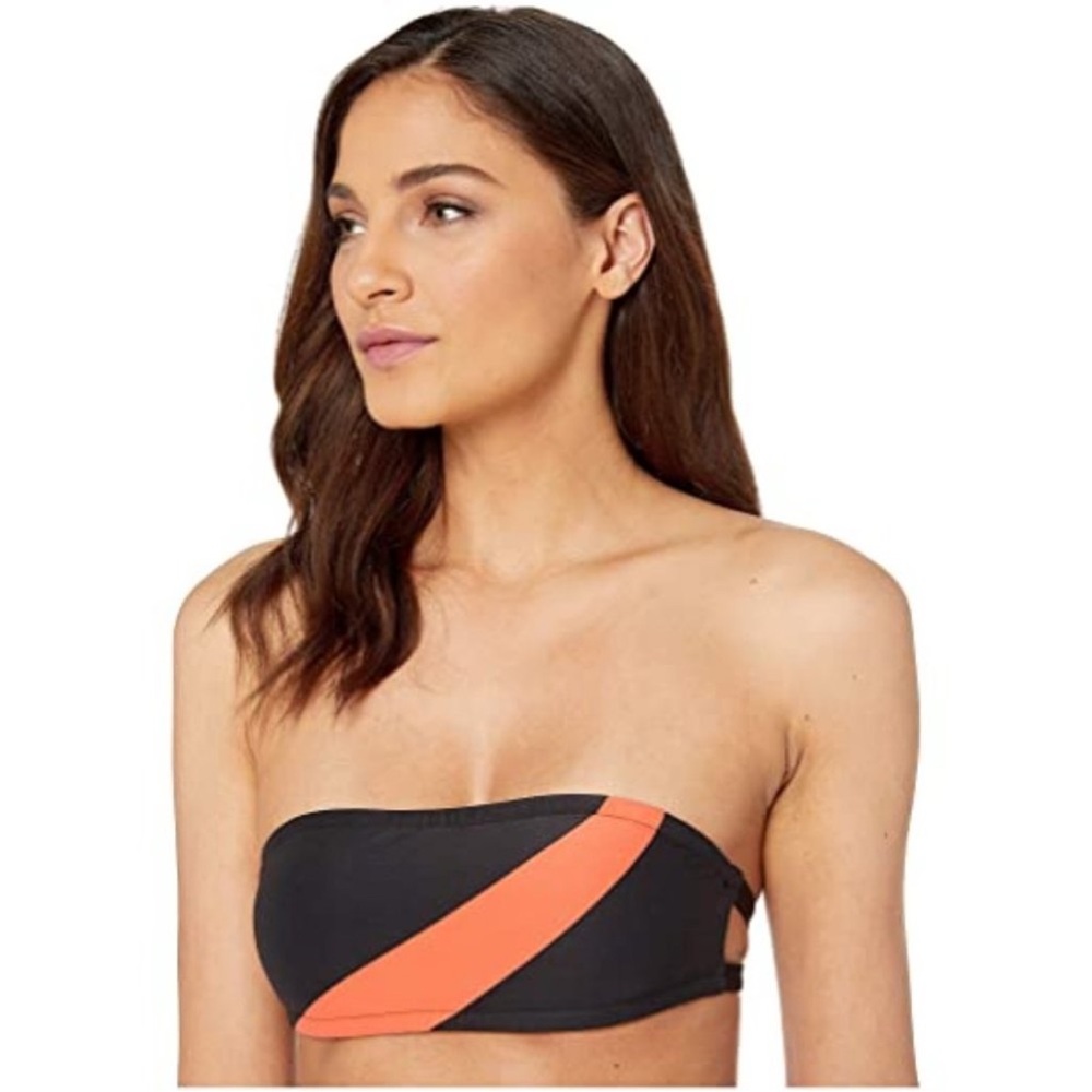 Onia Natalia Swim Top Black Orange Size Medium